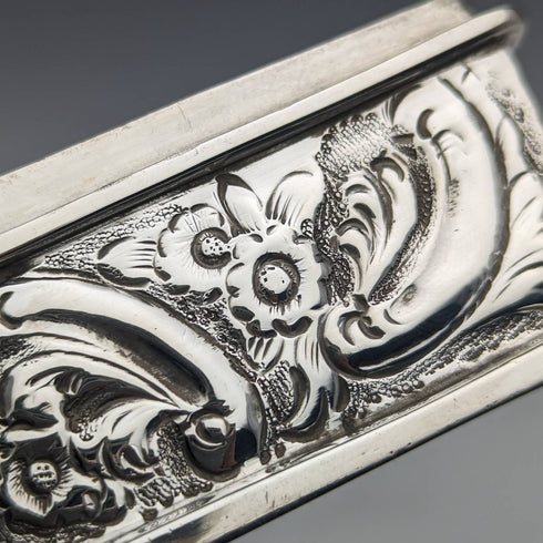 1896 British antique sterling silver box 160g George Nathan